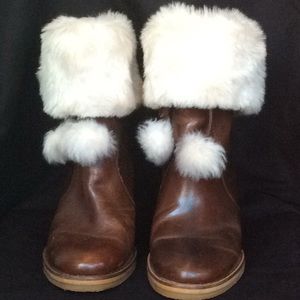Jessica Simpson faux fur dark brown boots